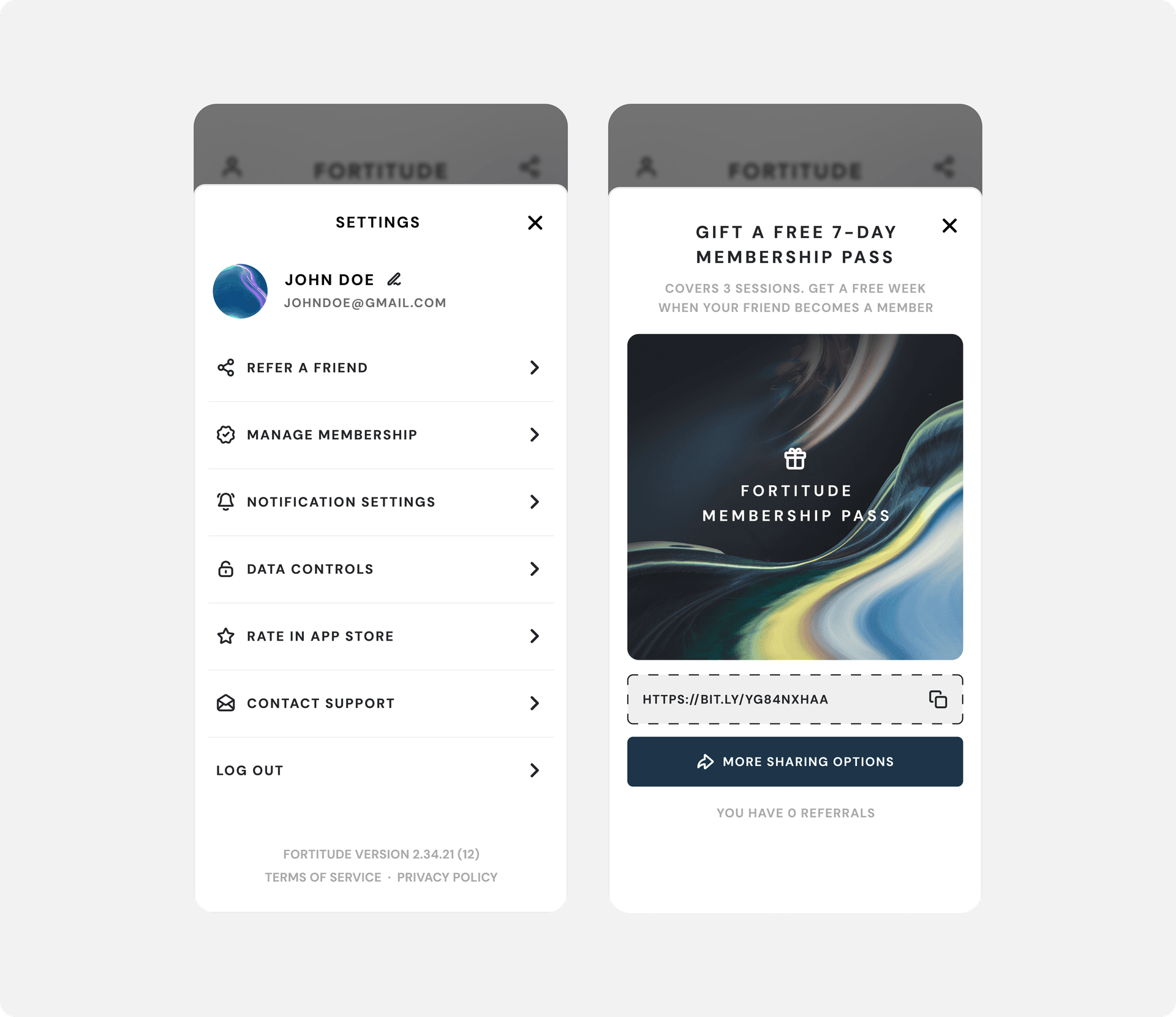 Settings & Referral