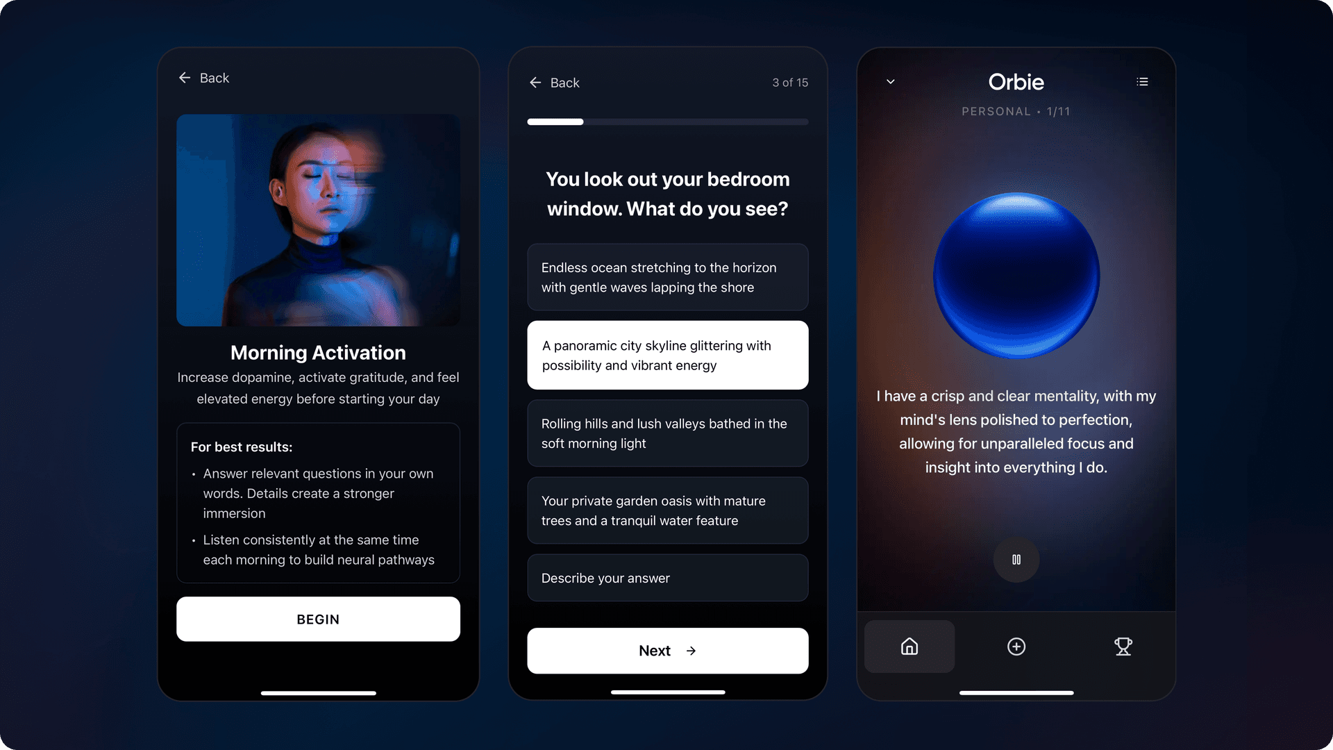 Immersion creation flow, playback